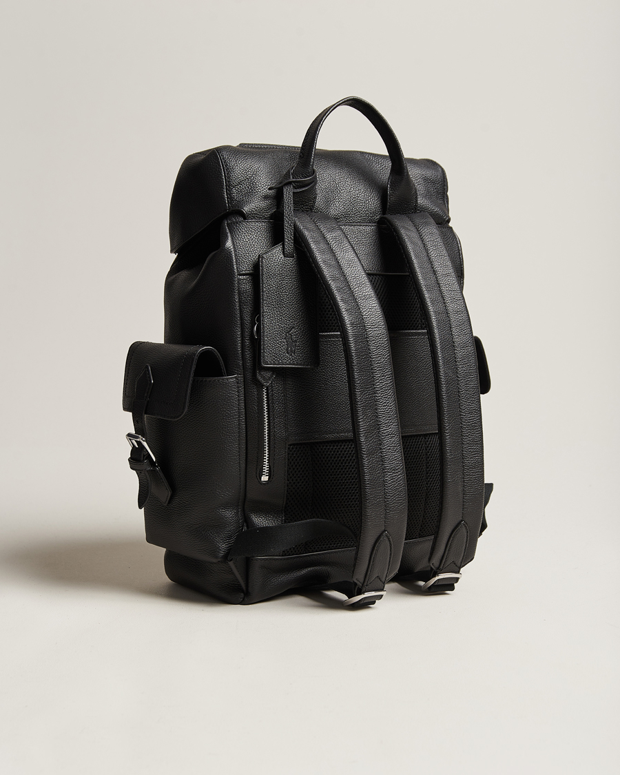 Mies | Polo Ralph Lauren Flap Leather Backpack Black | Polo Ralph Lauren | Flap Leather Backpack Black