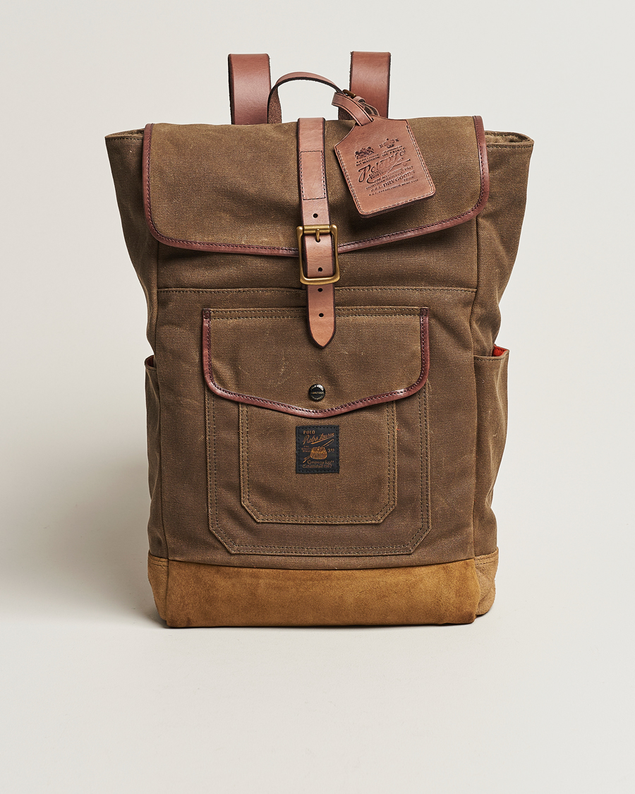 Mies |  | Polo Ralph Lauren | Zip Top Oil Cloth Backpack Olive