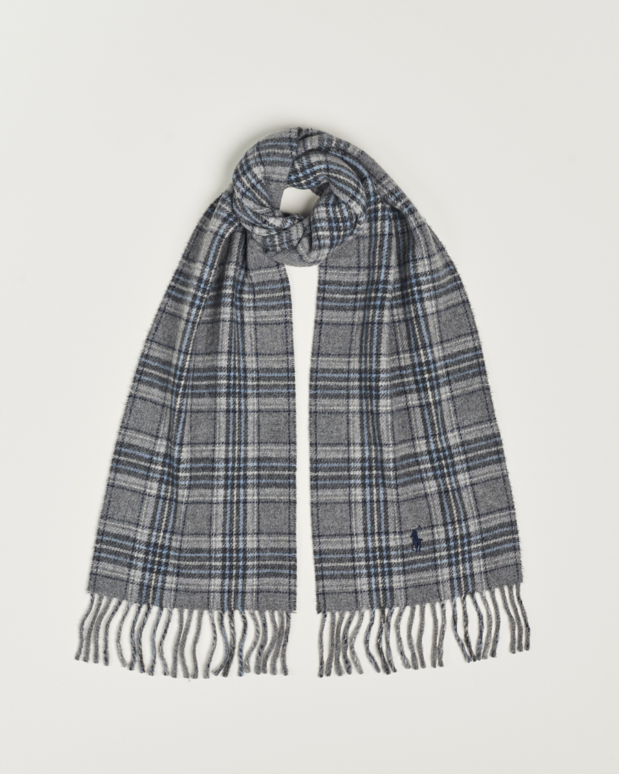 Mies | Polo Ralph Lauren Wool Checked Scarf Grey | Polo Ralph Lauren | Wool Checked Scarf Grey