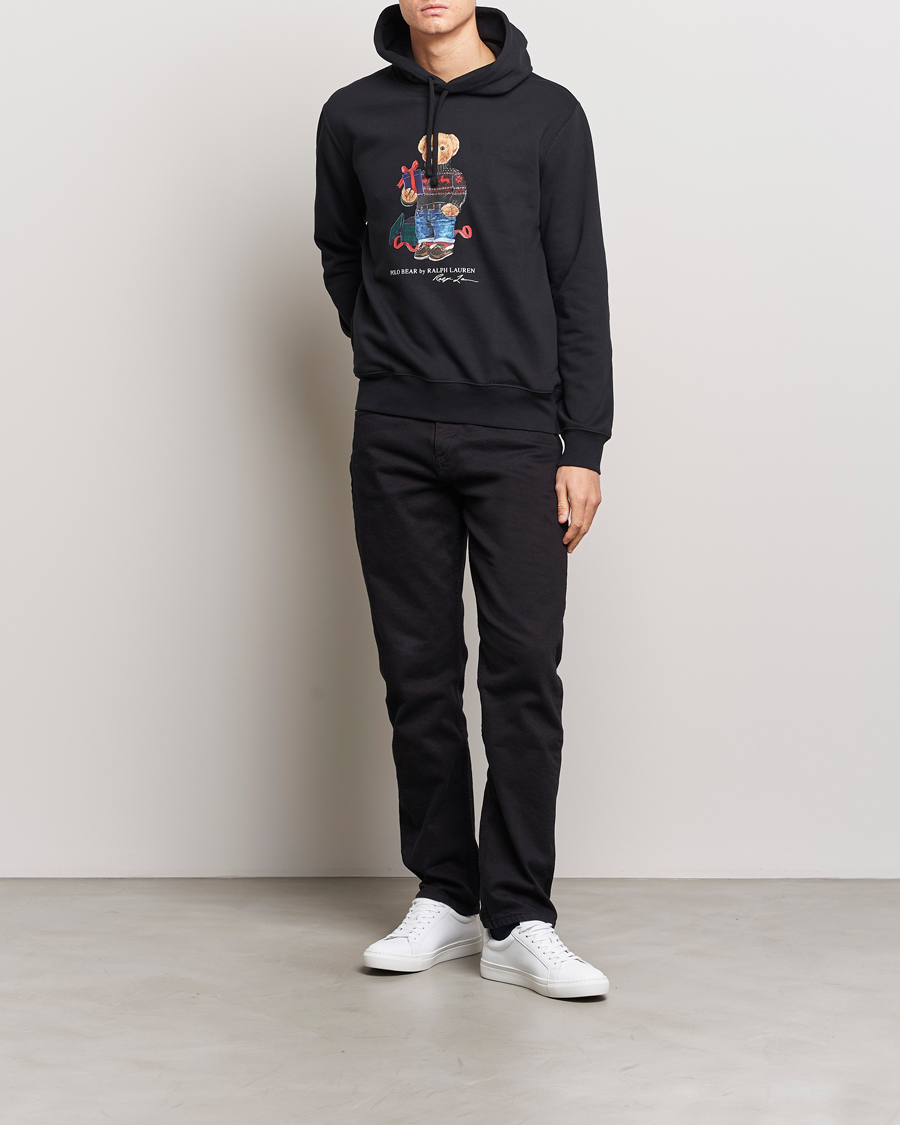 Mies | Puserot | Polo Ralph Lauren | Printed Denim Bear Hoodie Black