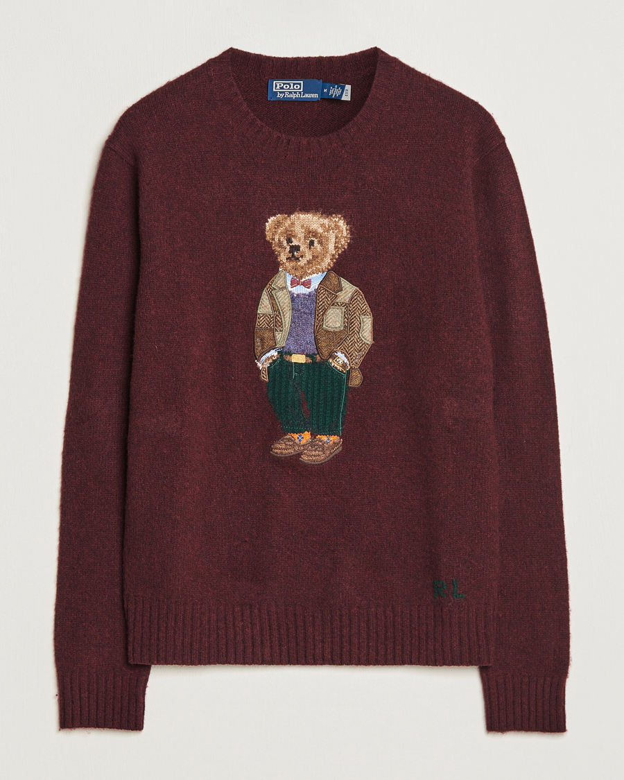 Mies | Puserot | Polo Ralph Lauren | Wool/Cashmere Knitted Bear Sweater Aged Wine Heather