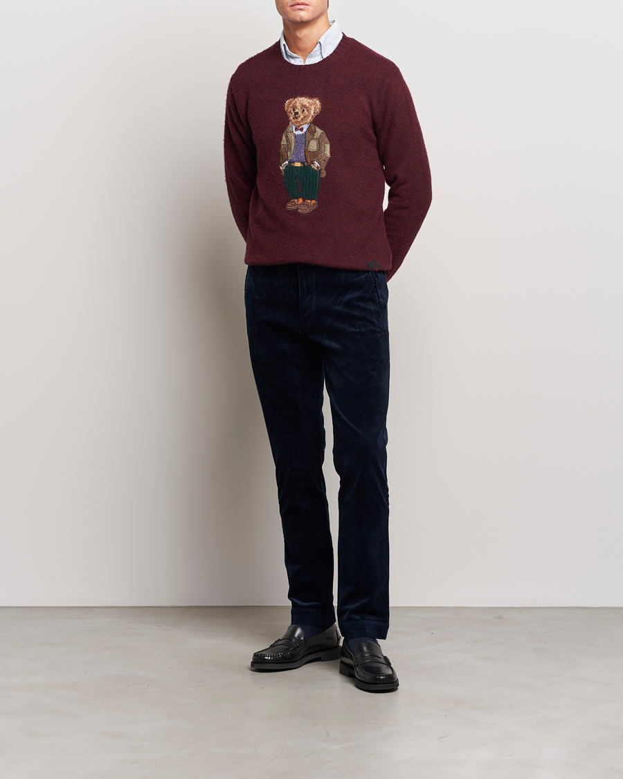 Mies | Puserot | Polo Ralph Lauren | Wool/Cashmere Knitted Bear Sweater Aged Wine Heather