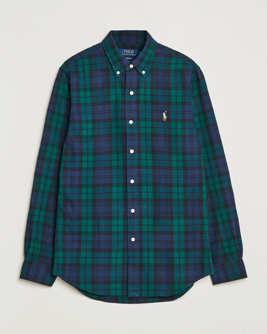 Mies | Kauluspaidat | Polo Ralph Lauren | Custom Fit Checked Shirt Navy/Green