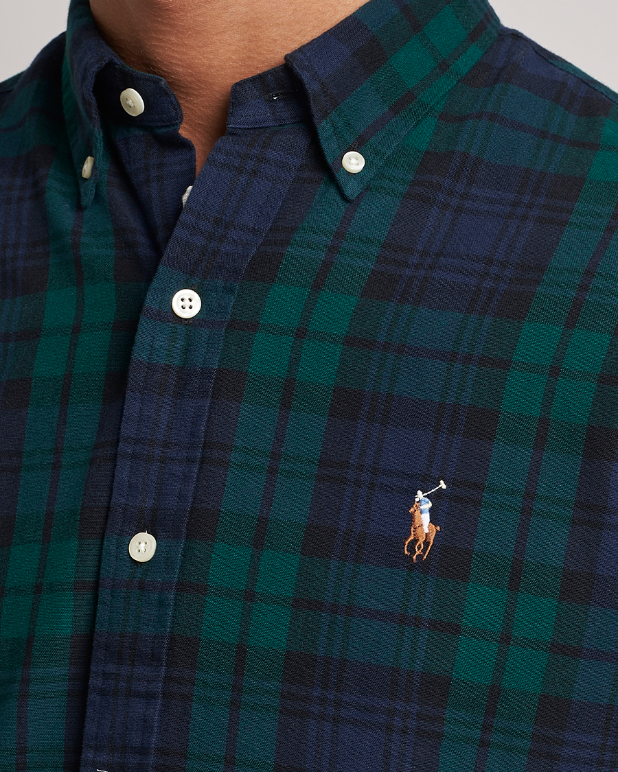 Mies | Kauluspaidat | Polo Ralph Lauren | Custom Fit Checked Shirt Navy/Green
