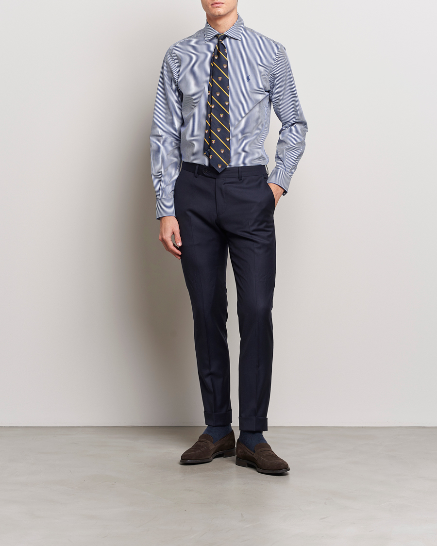Mies | Kauluspaidat | Polo Ralph Lauren | Poplin Striped Dress Shirt Royal/White