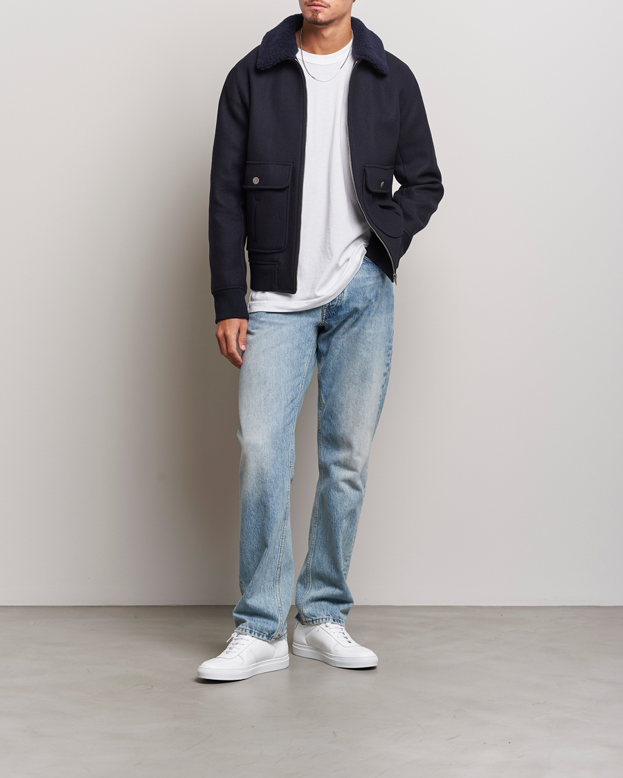Mies | Takit | A.P.C. | Ben Shearling Bomber Jacket Dark Navy