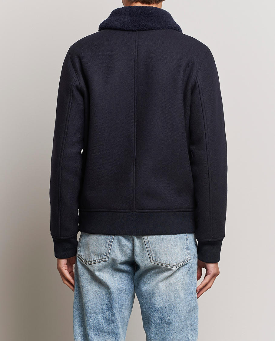 Mies | Takit | A.P.C. | Ben Shearling Bomber Jacket Dark Navy