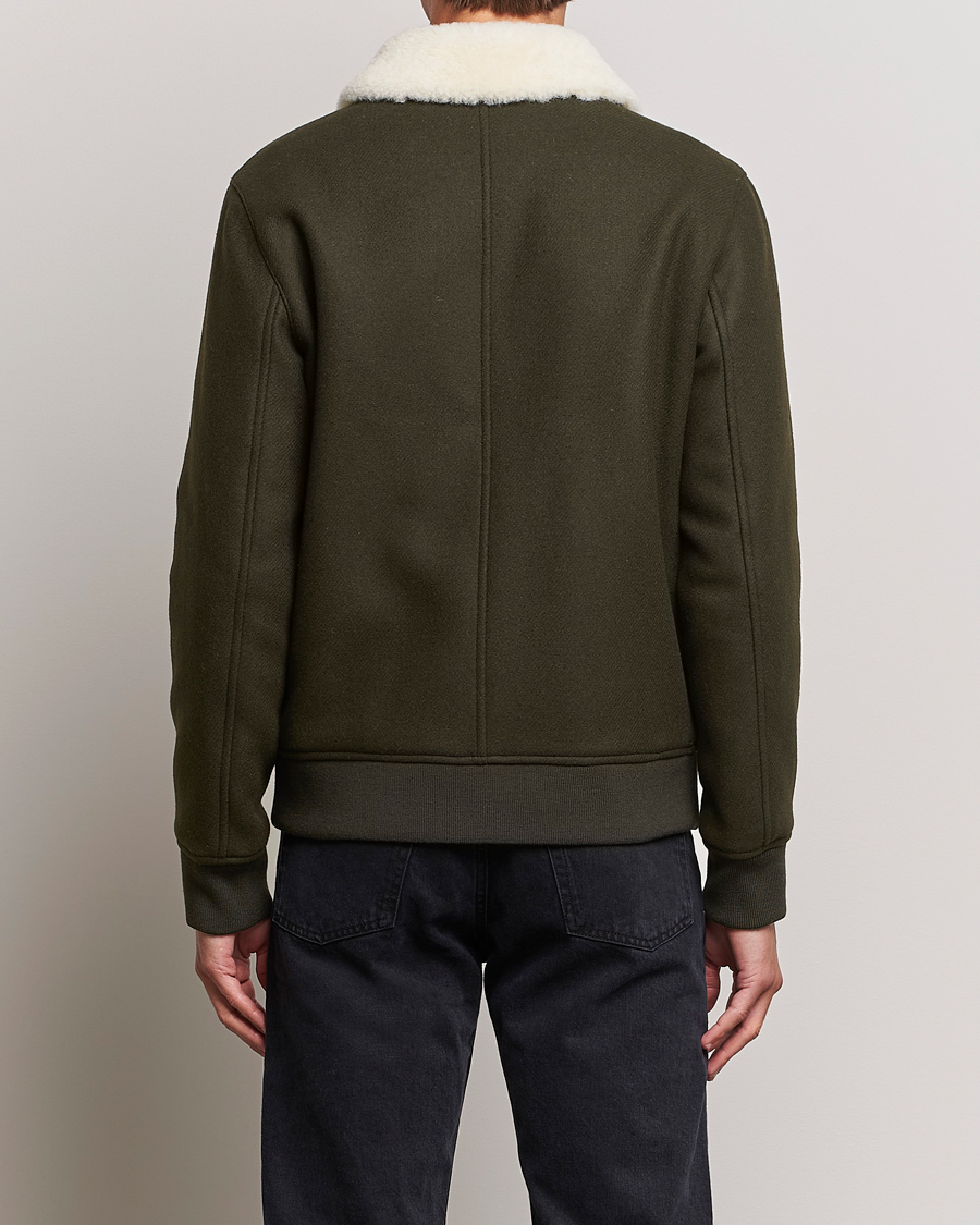 Mies | Takit | A.P.C. | Ben Shearling Bomber Jacket Dark Green