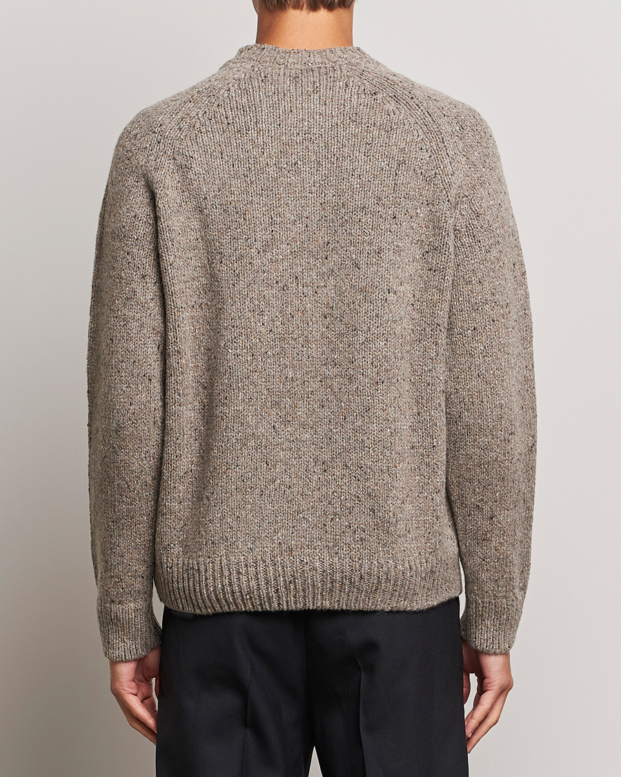 Mies | Puserot | A.P.C. | Harris Wool Knitted Crew Neck Sweater Taupe