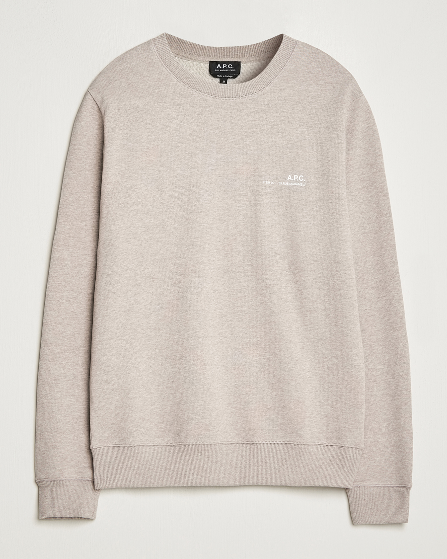Mies | Puserot | A.P.C. | Item Crew Neck Sweatshirt Beige Chine