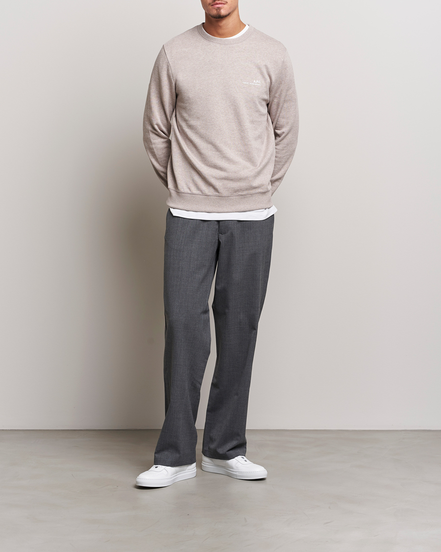 Mies | Puserot | A.P.C. | Item Crew Neck Sweatshirt Beige Chine