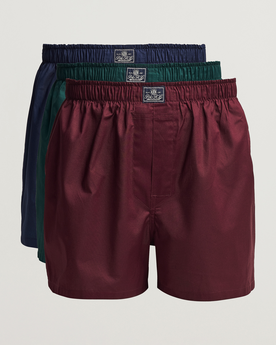 Mies | Alusvaatteet | Polo Ralph Lauren | 3-Pack Woven Boxer Red/Navy/Green