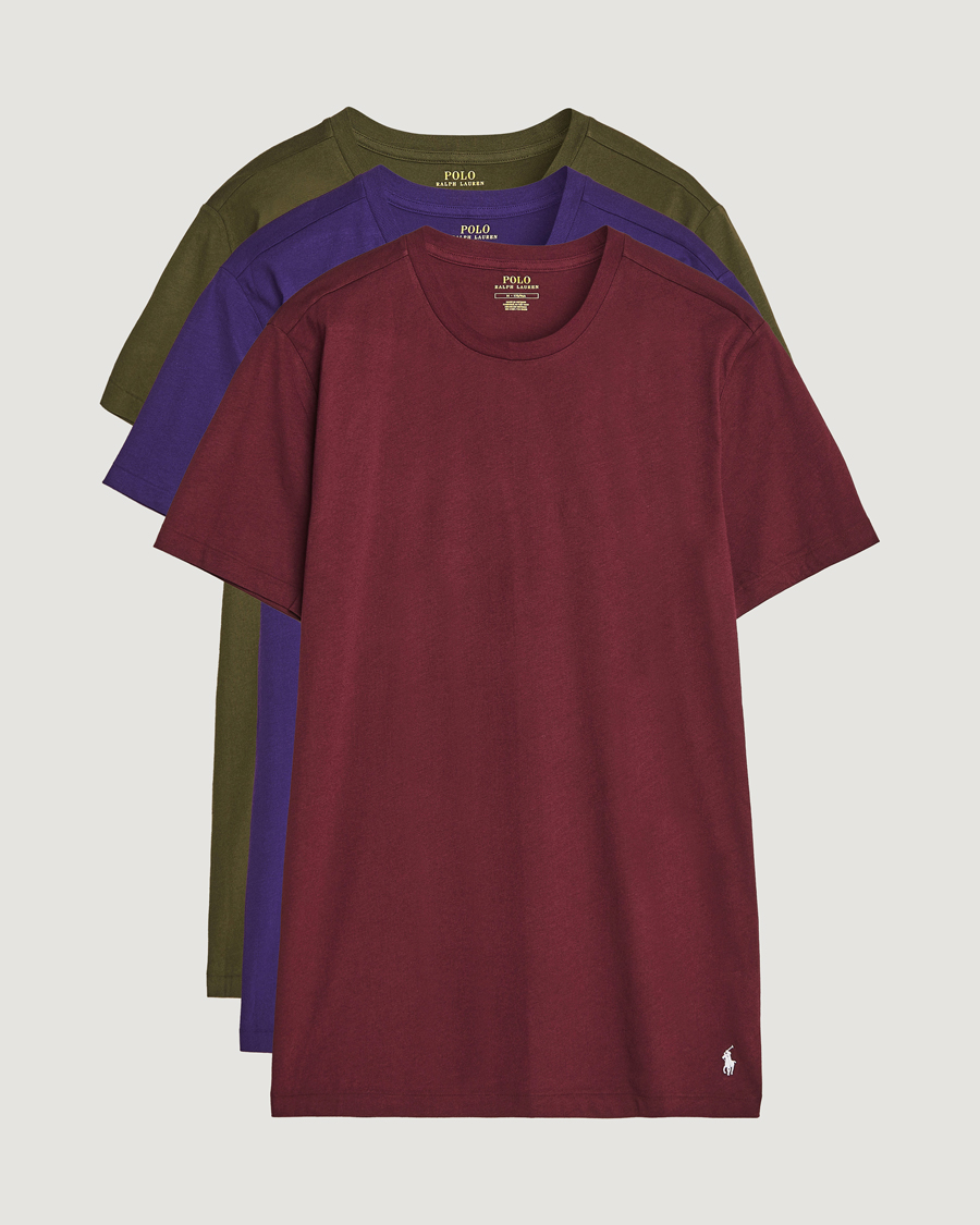 Mies |  | Polo Ralph Lauren | 3-Pack Crew Neck T-Shirt Wine/Green/Purple