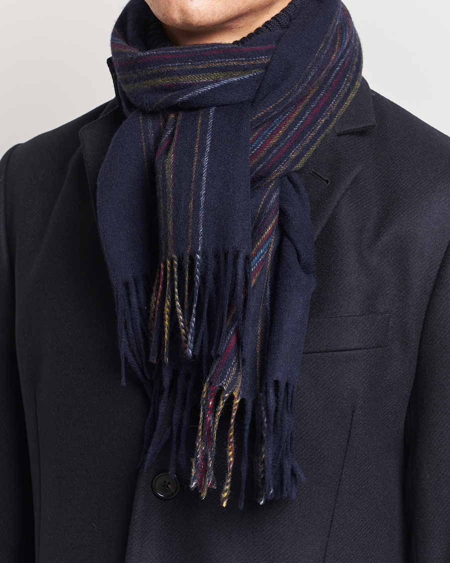 Mies | Paul Smith Lambswool/Cashmere Signature Scarf Navy | Paul Smith | Lambswool/Cashmere Signature Scarf Navy
