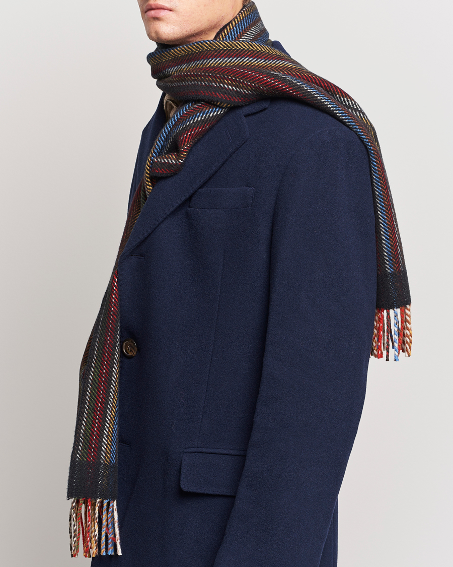 Mies | Paul Smith Wool/Cashmere Stripe Herringbone Scarf Multi | Paul Smith | Wool/Cashmere Stripe Herringbone Scarf Multi