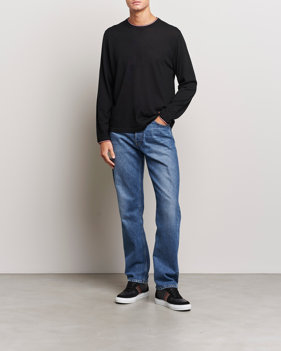 Mies | Puserot | Paul Smith | Merino Wool Knitted Crew Neck Sweater Black