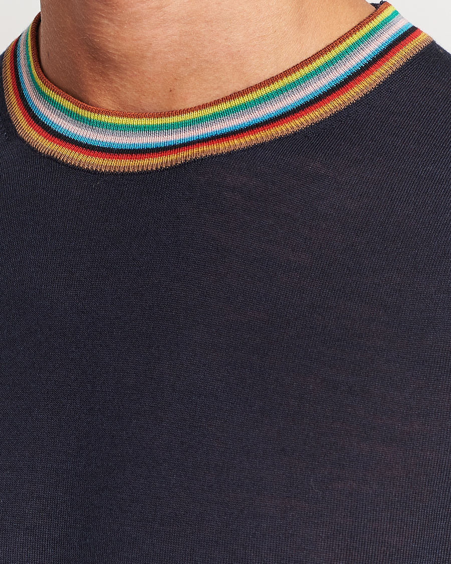 Mies | Puserot | Paul Smith | Wool/Silk Knitted Crew Neck Navy
