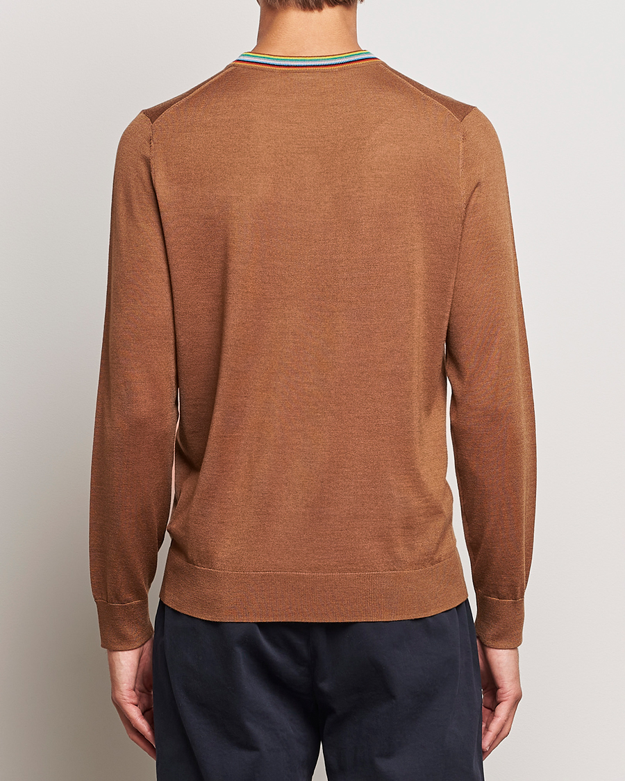 Mies | Puserot | Paul Smith | Wool/Silk Knitted Crew Neck Brown