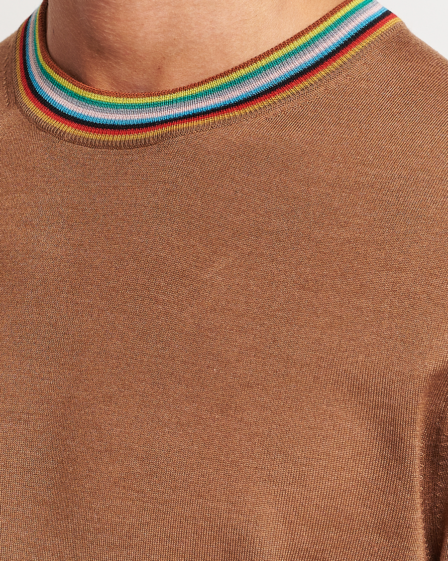Mies | Puserot | Paul Smith | Wool/Silk Knitted Crew Neck Brown