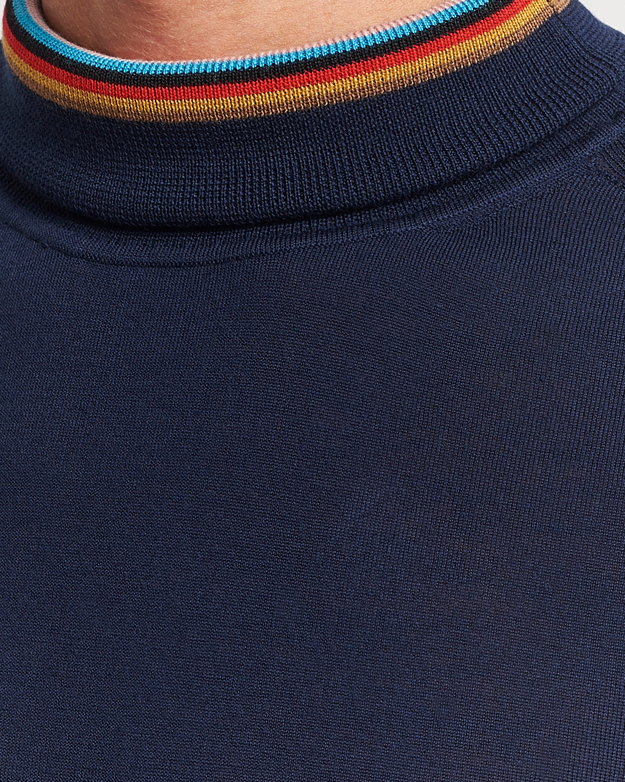 Mies | Puserot | Paul Smith | Merino Wool Knitted Polo Navy