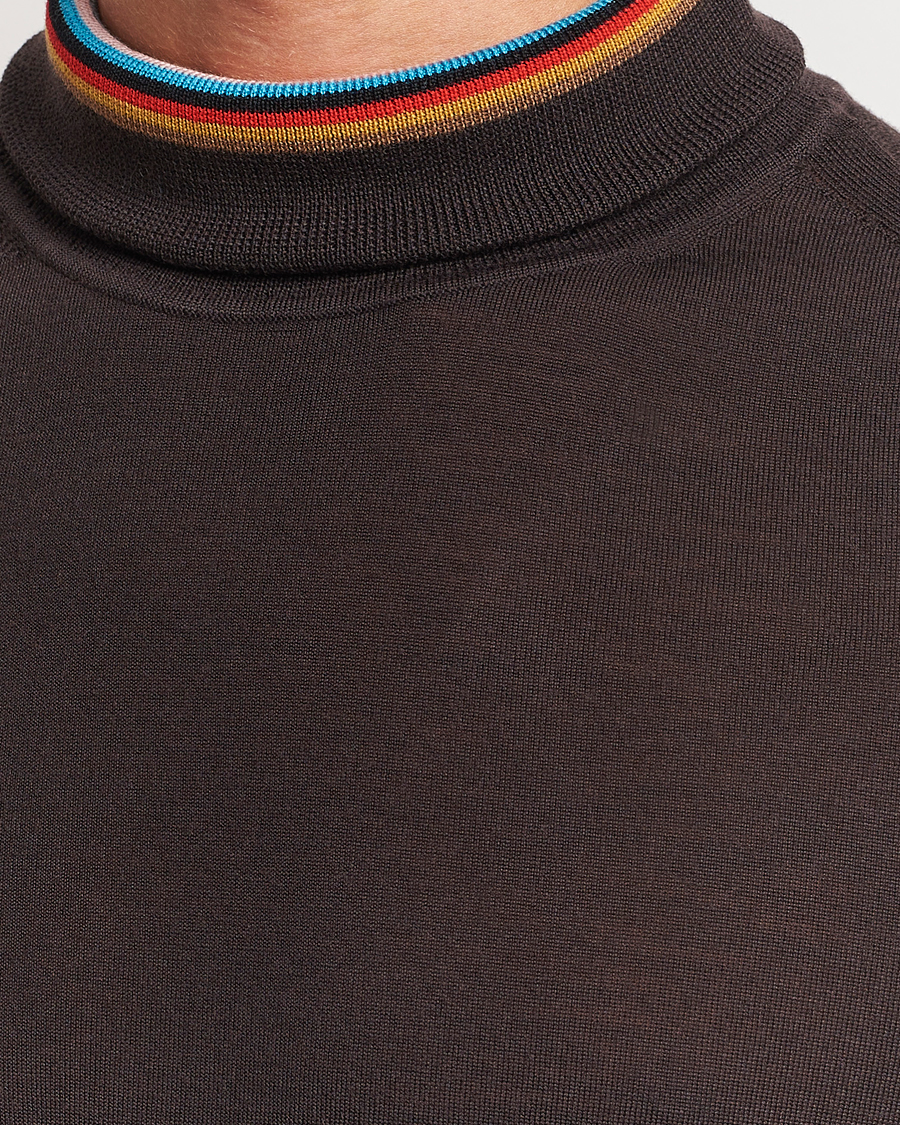 Mies | Puserot | Paul Smith | Merino Wool Knitted Polo Brown