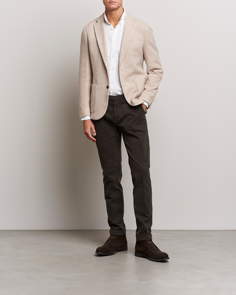 Mies | Housut | Briglia 1949 | Slim Fit Cotton Stretch Chino Dark Brown