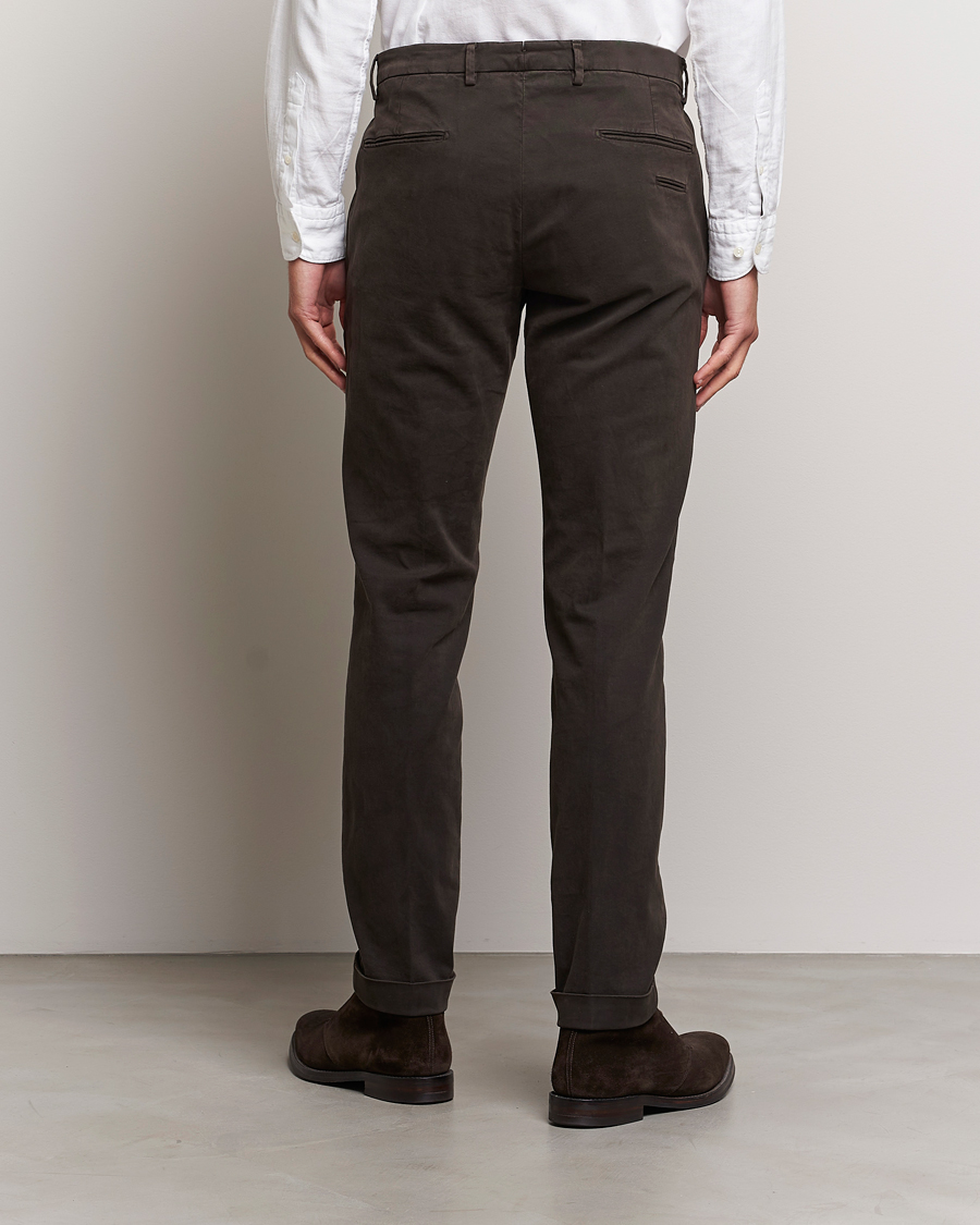 Mies | Housut | Briglia 1949 | Slim Fit Cotton Stretch Chino Dark Brown