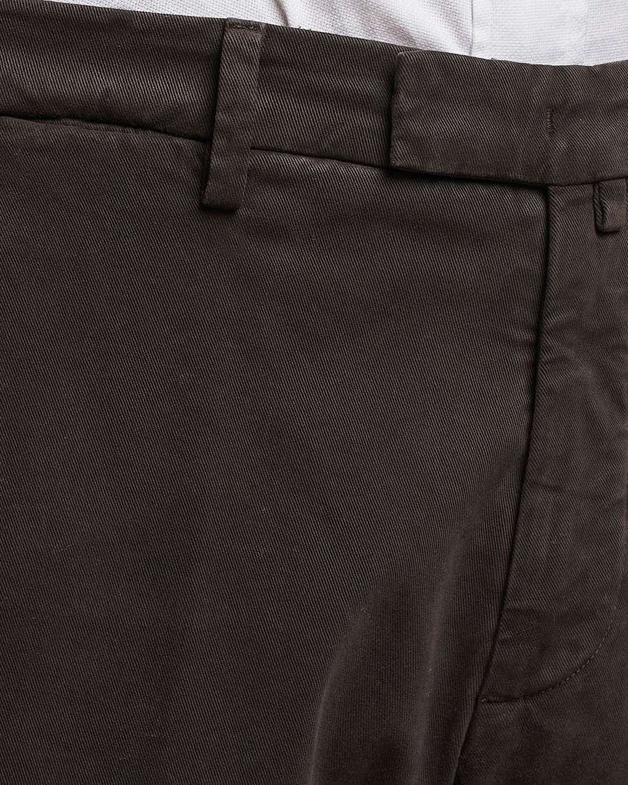 Mies | Housut | Briglia 1949 | Slim Fit Cotton Stretch Chino Dark Brown