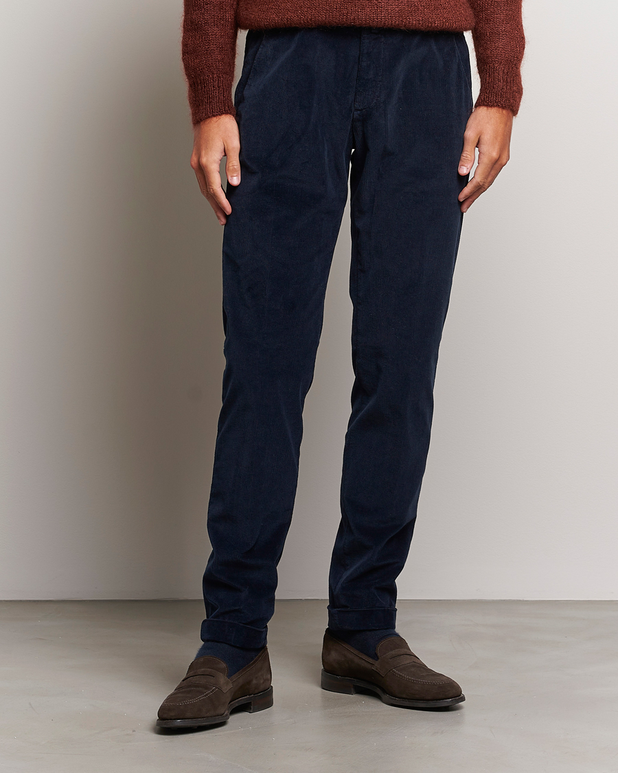 Mies | Housut | Briglia 1949 | Slim Fit Corduroy Trousers Navy