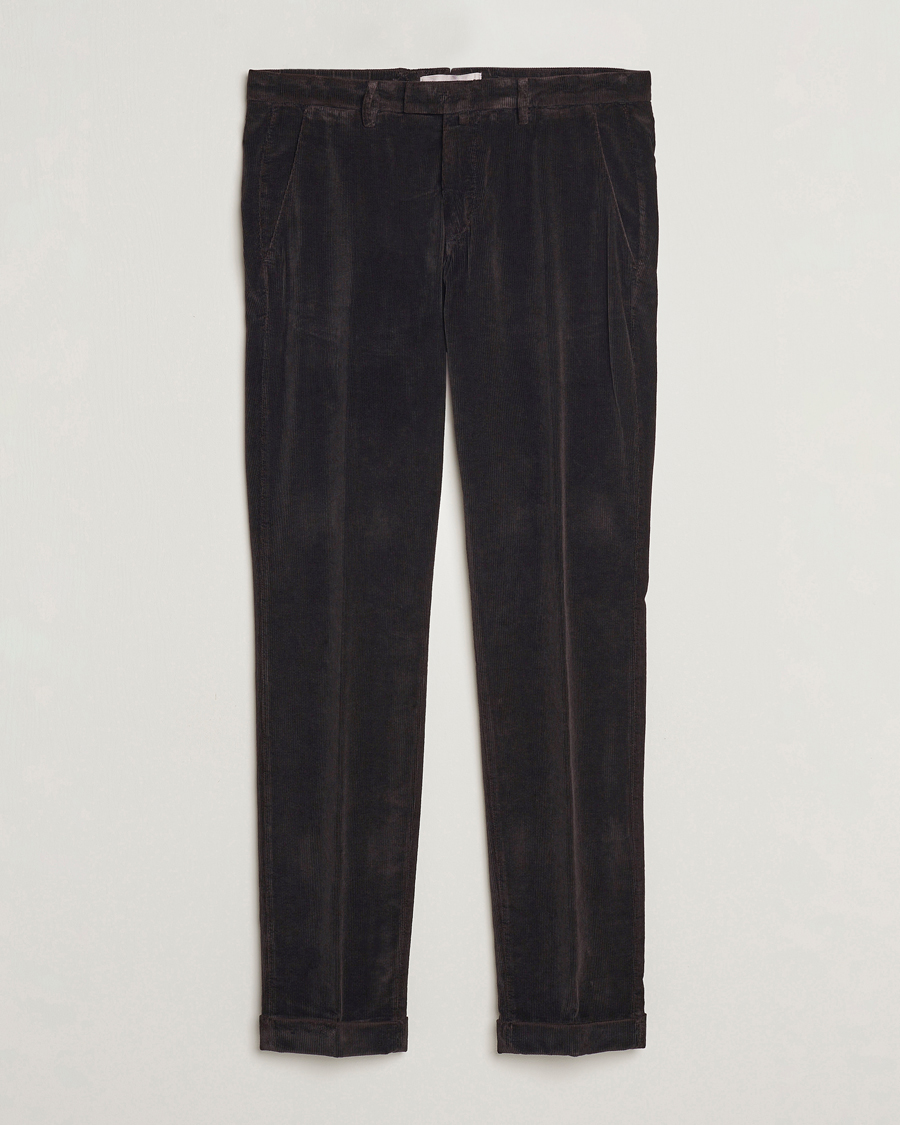 Mies |  | Briglia 1949 | Slim Fit Corduroy Trousers Dark Brown