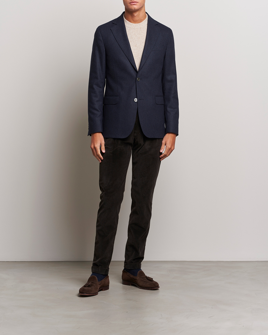 Mies | Housut | Briglia 1949 | Slim Fit Corduroy Trousers Dark Brown