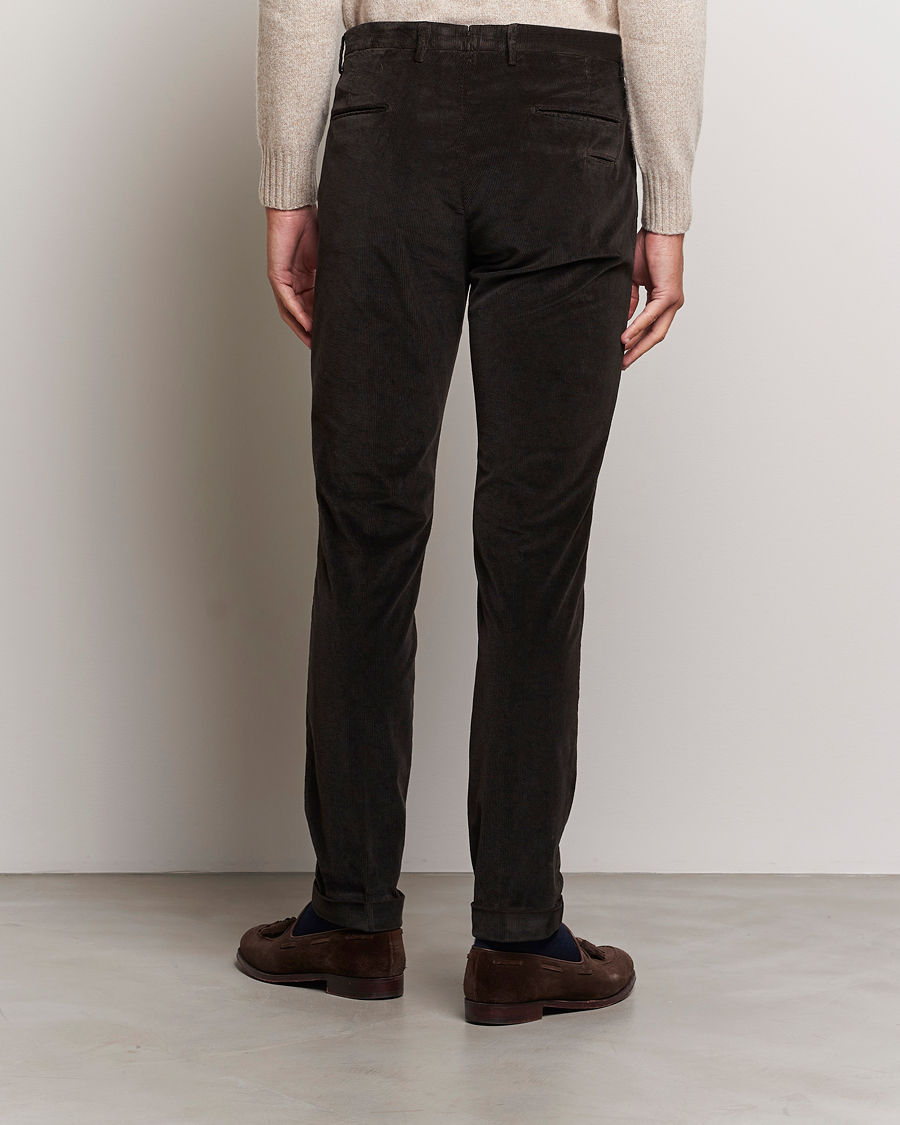 Mies | Housut | Briglia 1949 | Slim Fit Corduroy Trousers Dark Brown