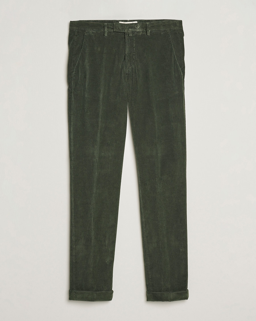 Mies | Housut | Briglia 1949 | Slim Fit Corduroy Trousers Dark Green