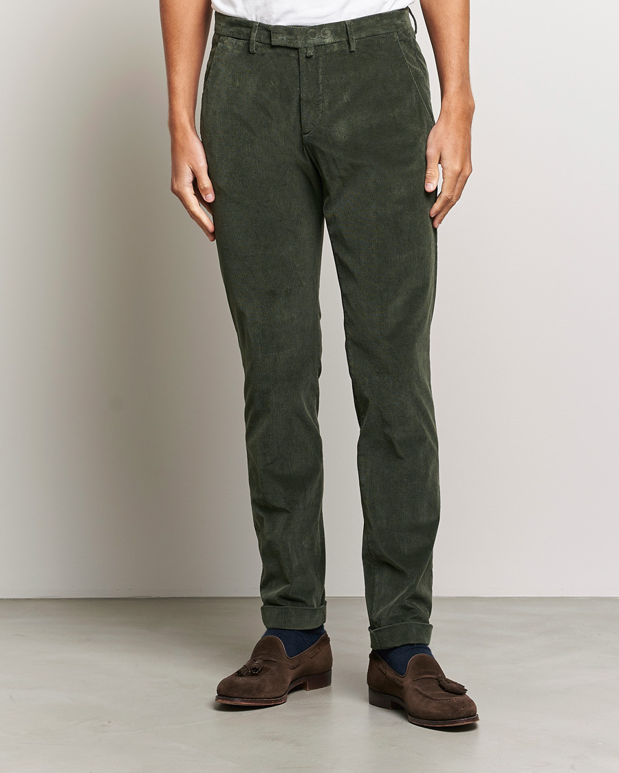 Mies | Vakosamettihousut | Briglia 1949 | Slim Fit Corduroy Trousers Dark Green
