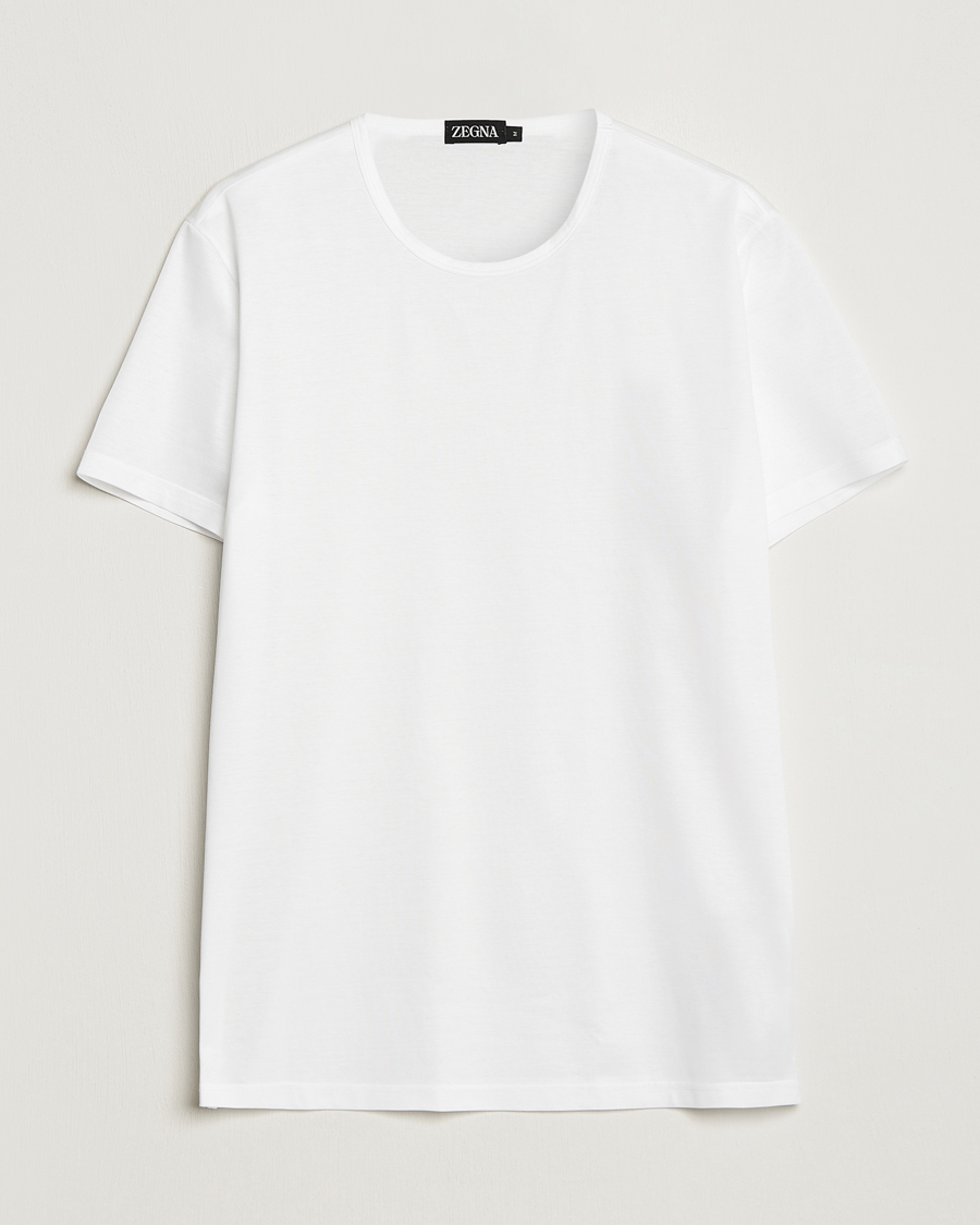 Mies | Valkoiset t-paidat | Zegna | Filoscozia Pure Cotton Round Neck T-Shirt White