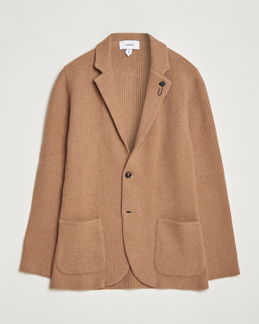 Mies | Pikkutakit | Lardini | Knitted Cashmere Blazer Beige