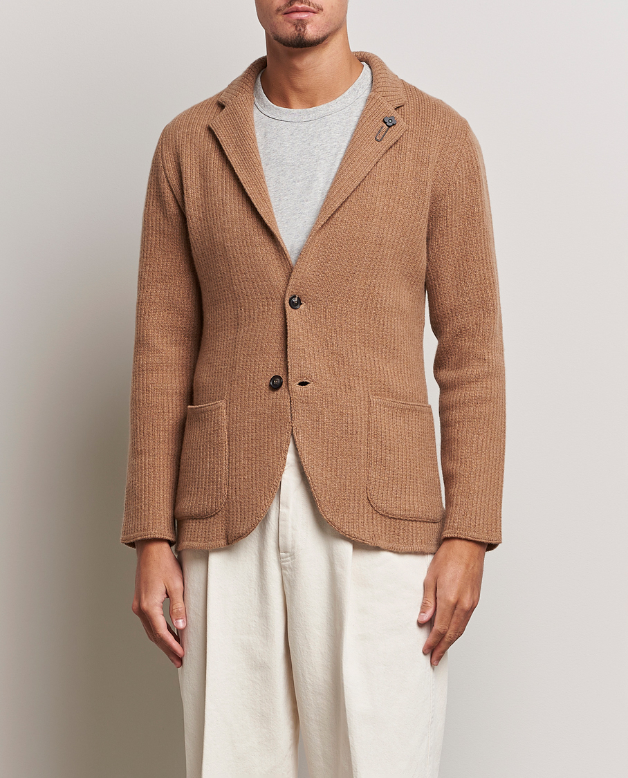 Mies | Pikkutakit | Lardini | Knitted Cashmere Blazer Beige