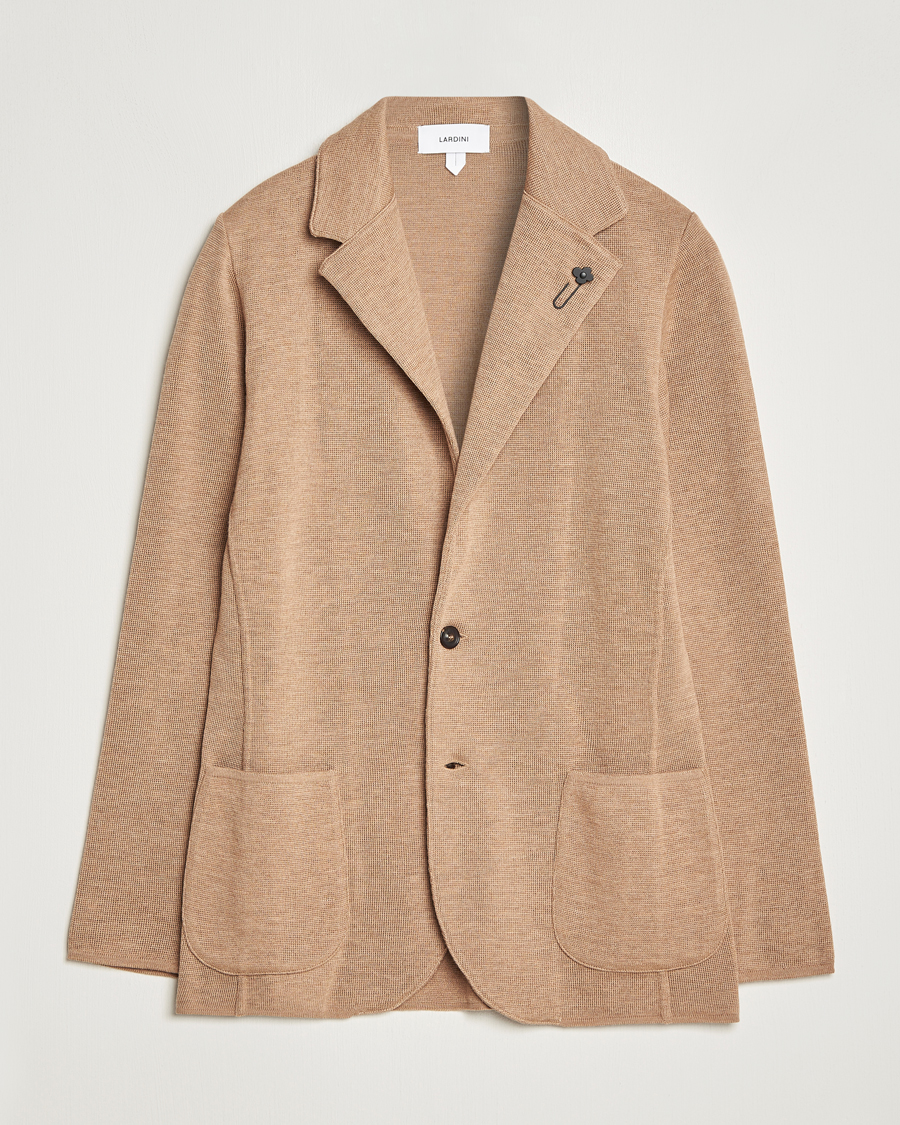 Mies | Pikkutakit | Lardini | Knitted Wool Blazer Beige