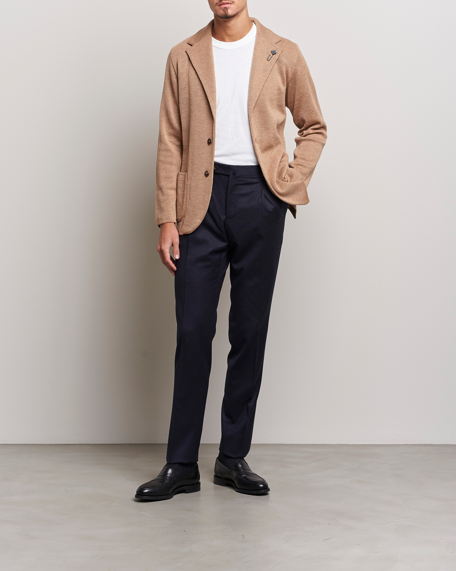 Mies | Pikkutakit | Lardini | Knitted Wool Blazer Beige
