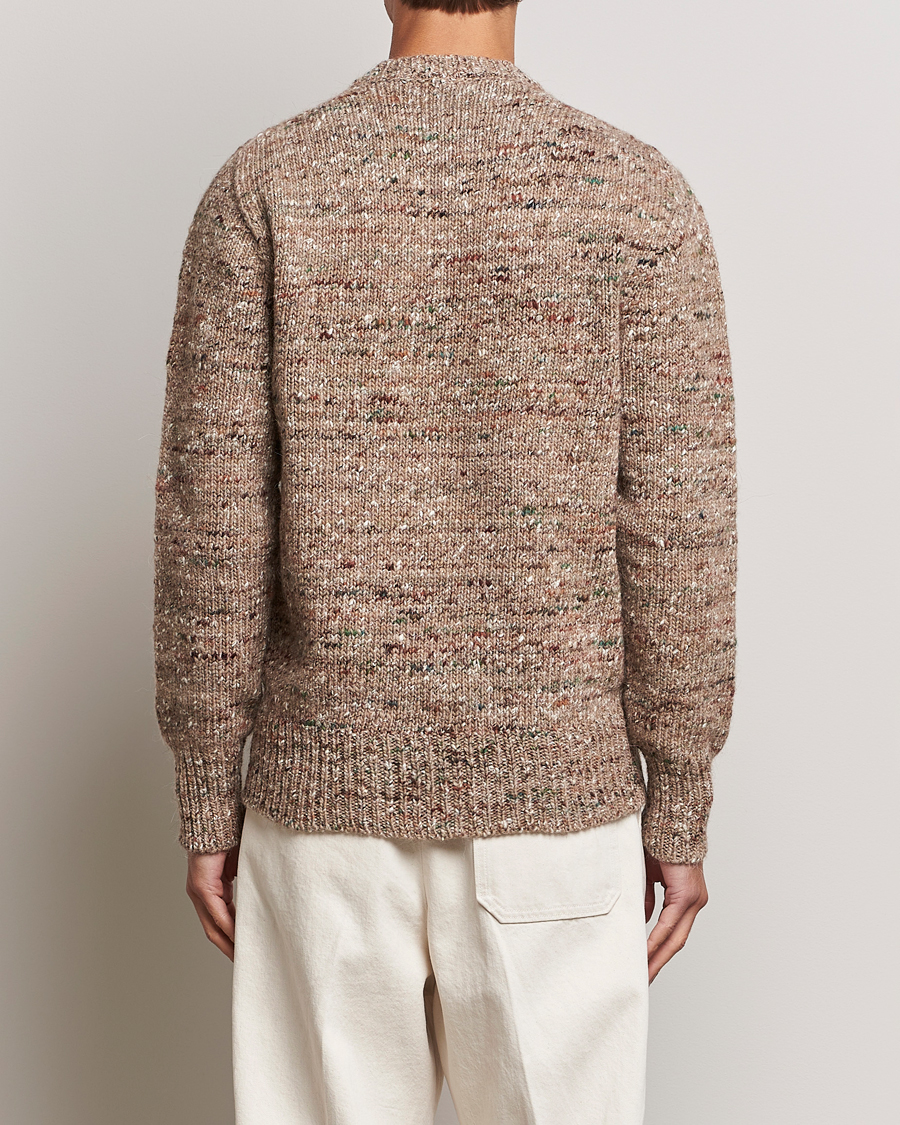 Mies | Puserot | Lardini | Wool/Alpaca/Silk Boucle Roundneck Beige