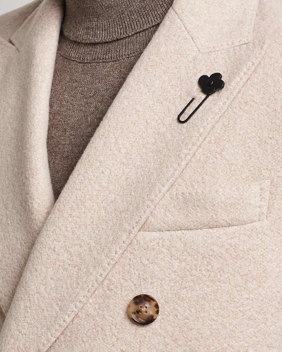 Mies | Takit | Lardini | Wool/Silk/Cashmere Double Breasted Coat Beige