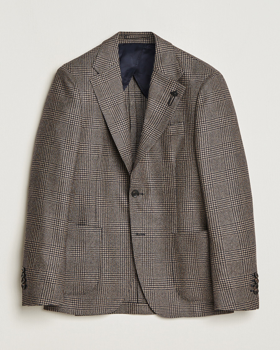 Mies | Pikkutakit | Lardini | Checked Wool Blazer Brown/Navy