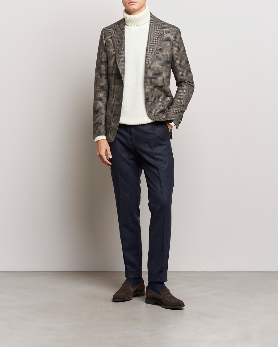 Mies | Pikkutakit | Lardini | Checked Wool Blazer Brown/Navy