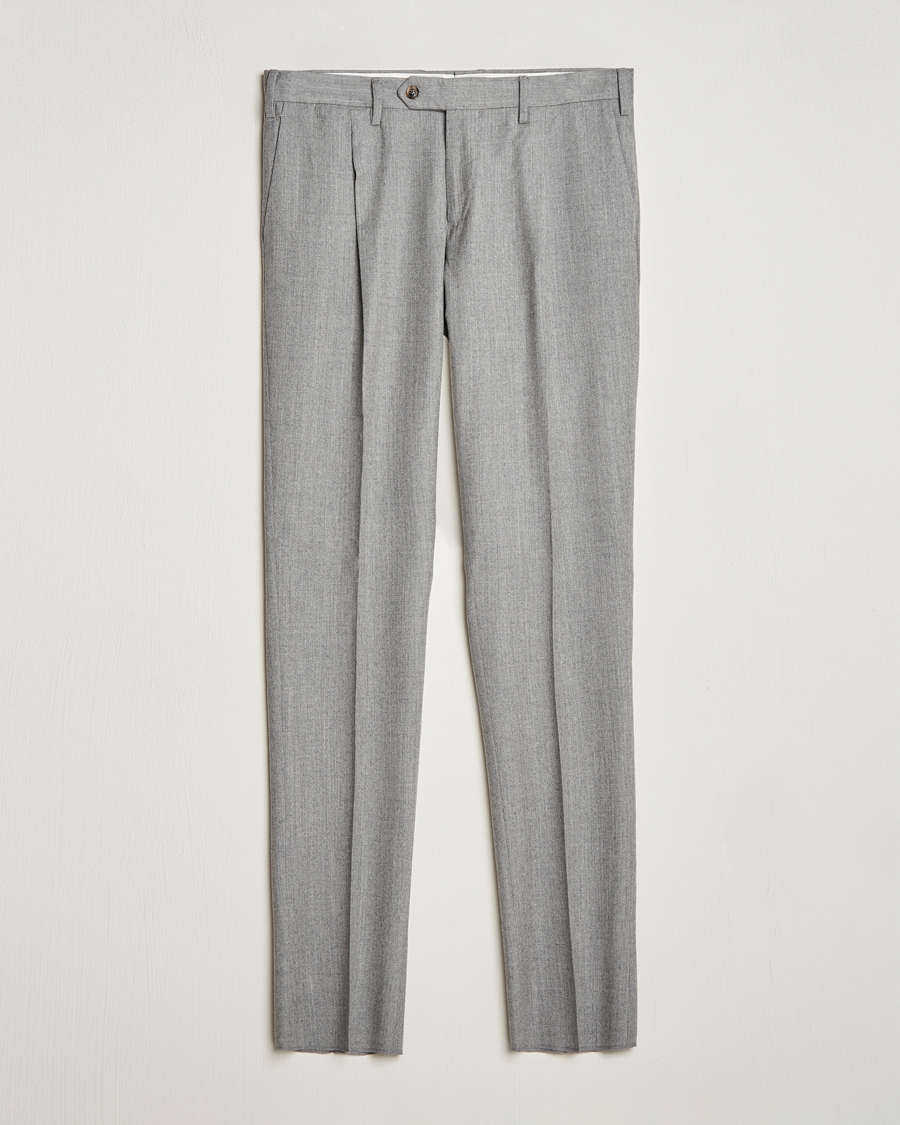 Mies | Housut | Lardini | Wool/Cashmere One Pleat Trousers Light Grey