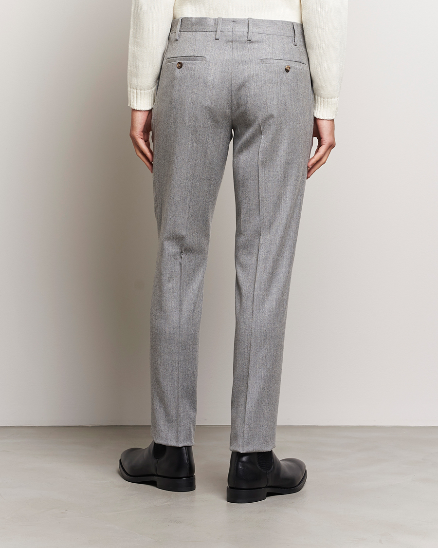 Mies | Housut | Lardini | Wool/Cashmere One Pleat Trousers Light Grey