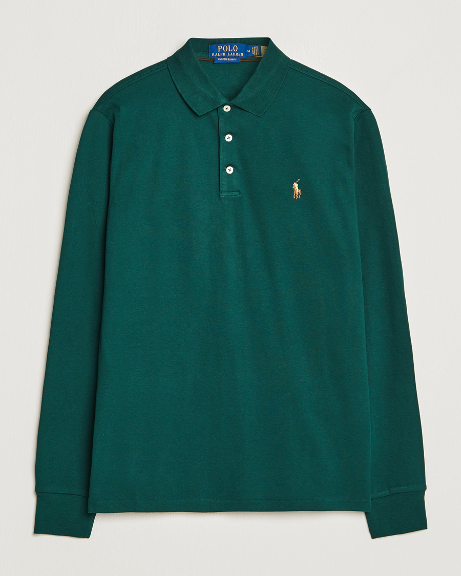 Mies | Pitkähihaiset pikeepaidat | Polo Ralph Lauren | Luxury Pima Cotton Long Sleeve Polo Hunt Club Green