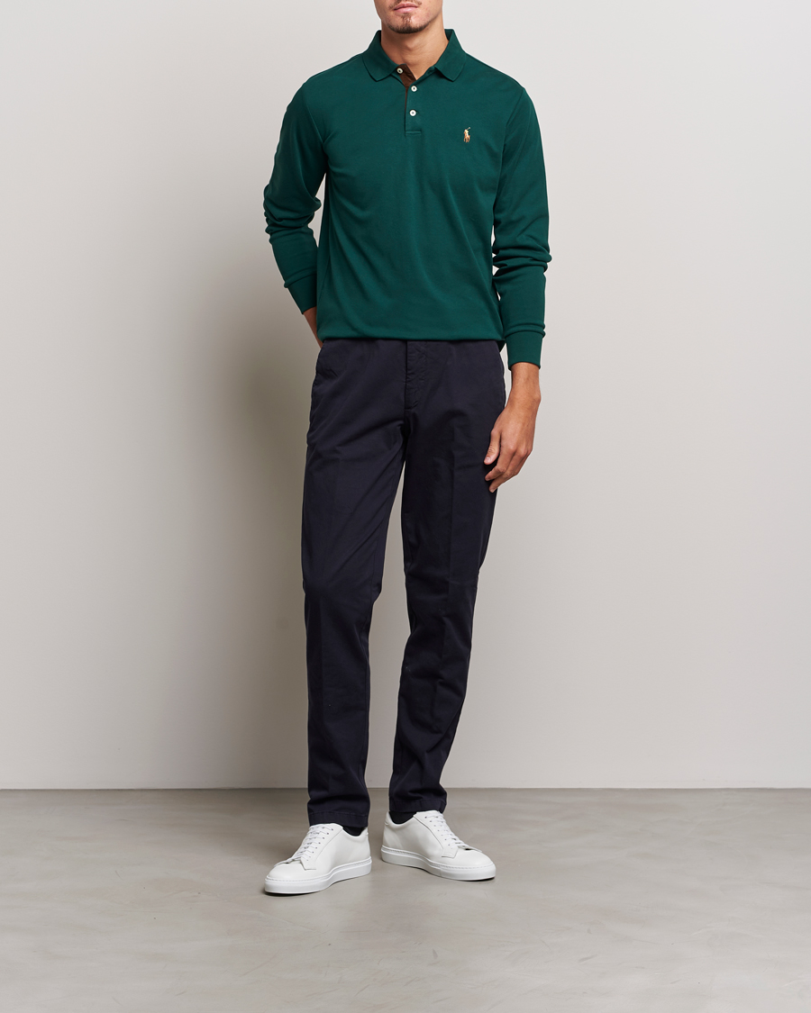 Mies | Puserot | Polo Ralph Lauren | Luxury Pima Cotton Long Sleeve Polo Hunt Club Green