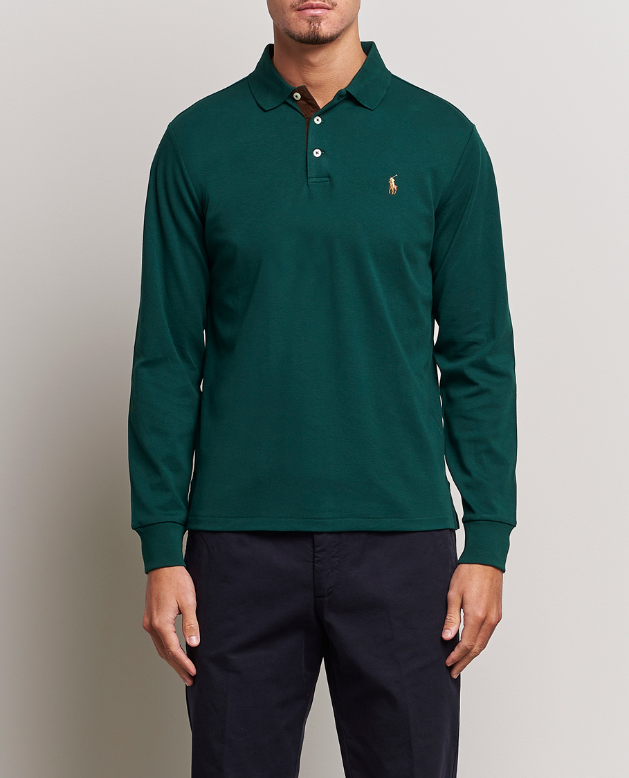 Mies | Pitkähihaiset pikeepaidat | Polo Ralph Lauren | Luxury Pima Cotton Long Sleeve Polo Hunt Club Green