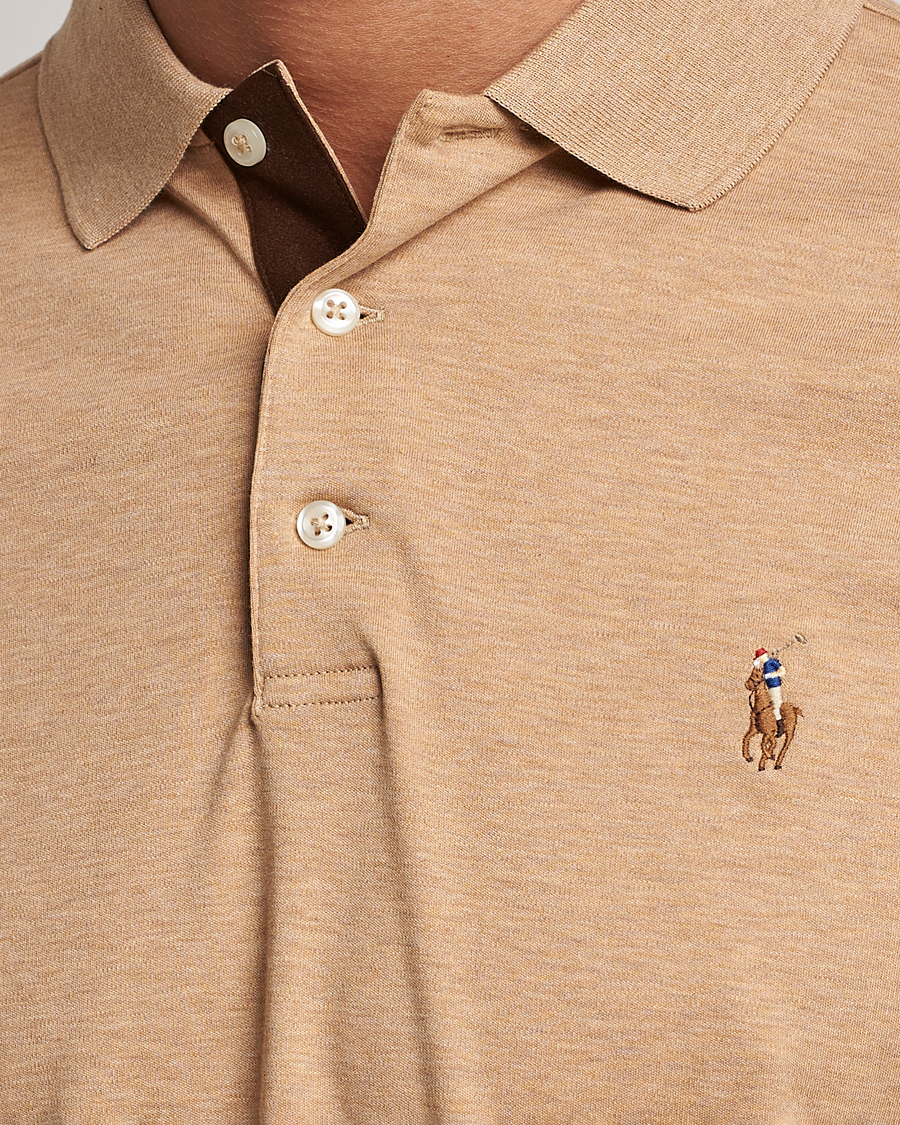 Mies | Puserot | Polo Ralph Lauren | Custom Slim Fit Long Sleeve Polo Camel Heather