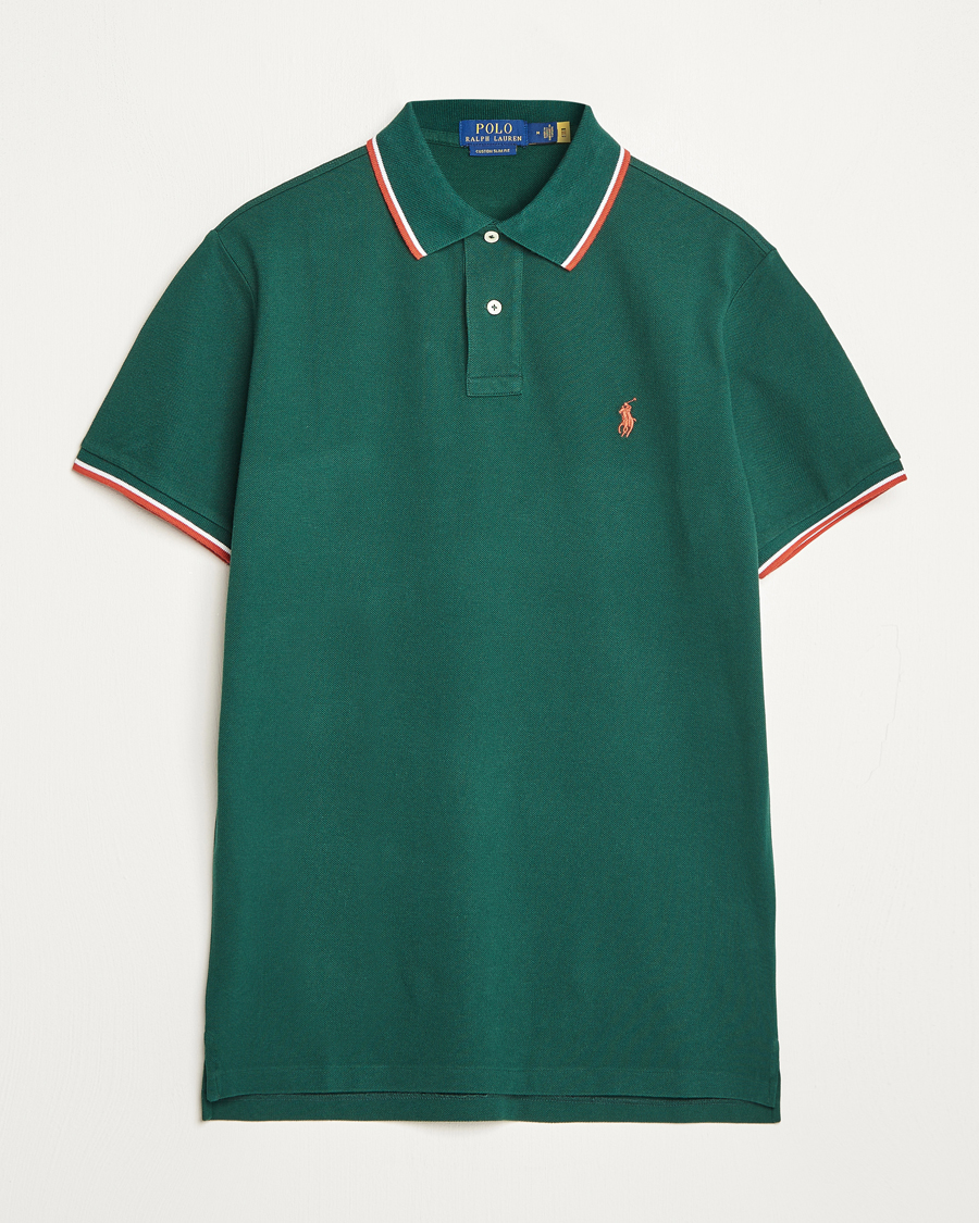 Mies |  | Polo Ralph Lauren | Custom Slim Fit Piped Polo Hunt Club Green